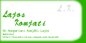 lajos komjati business card